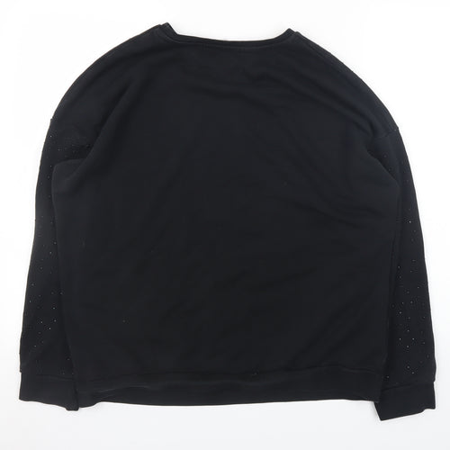 Tu Woman Black Studded Pullover Sweatshirt Size 16