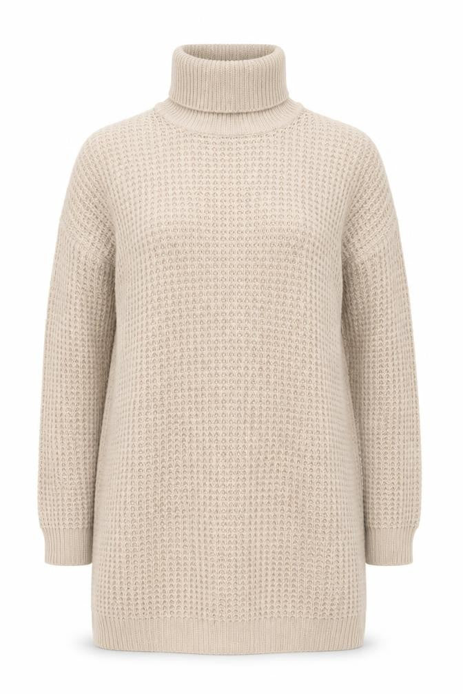 Missguided Women’s Beige Roll Neck Chunky Knit Jumper Size 10/12