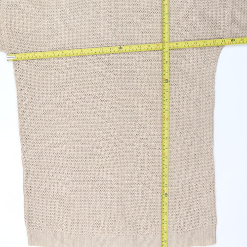 Missguided Women’s Beige Roll Neck Chunky Knit Jumper Size 10/12