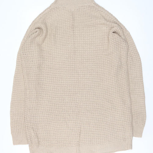 Missguided Women’s Beige Roll Neck Chunky Knit Jumper Size 10/12