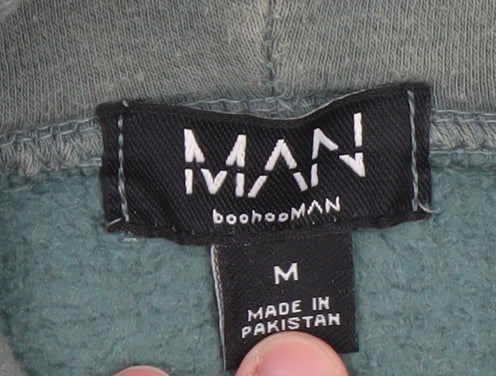 boohooMAN Men's Green Training Dept Pullover Hoodie Size M