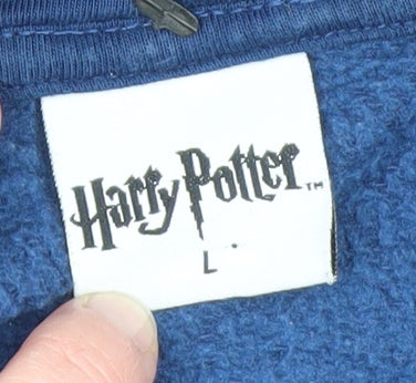 Harry Potter Men Blue Ravenclaw Pullover Hoodie Size L Cotton