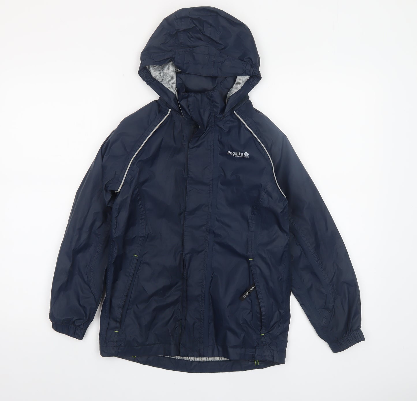 Regatta Boys Blue Waterproof Hooded Rain Coat Jacket 9-10 Years