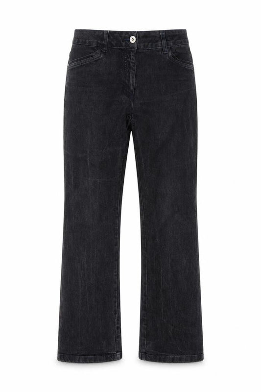 Front view of Cecil Classics Women's Black Straight Jeans, size 10, Regular Fit