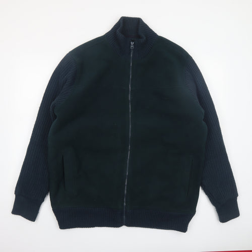 James Pringle Men’s Blue L Bomber Jacket Full Zip Knit Sleeves
