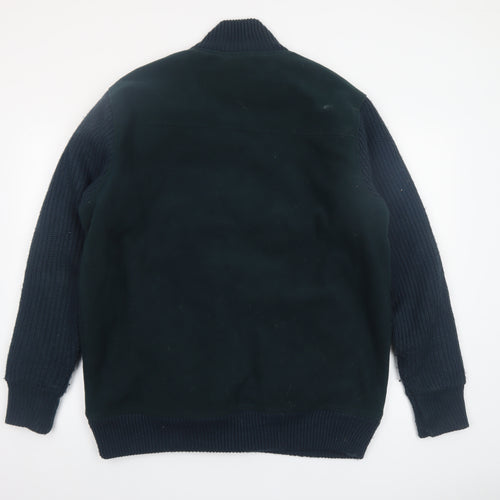 James Pringle Men’s Blue L Bomber Jacket Full Zip Knit Sleeves