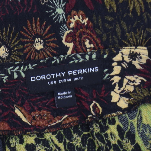 Dorothy Perkins Womens Multicoloured Floral Short Pencil Skirt Size 12
