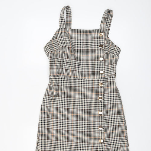 Miss Selfridge Women’s Multicoloured Check Pinafore Dress UK 8