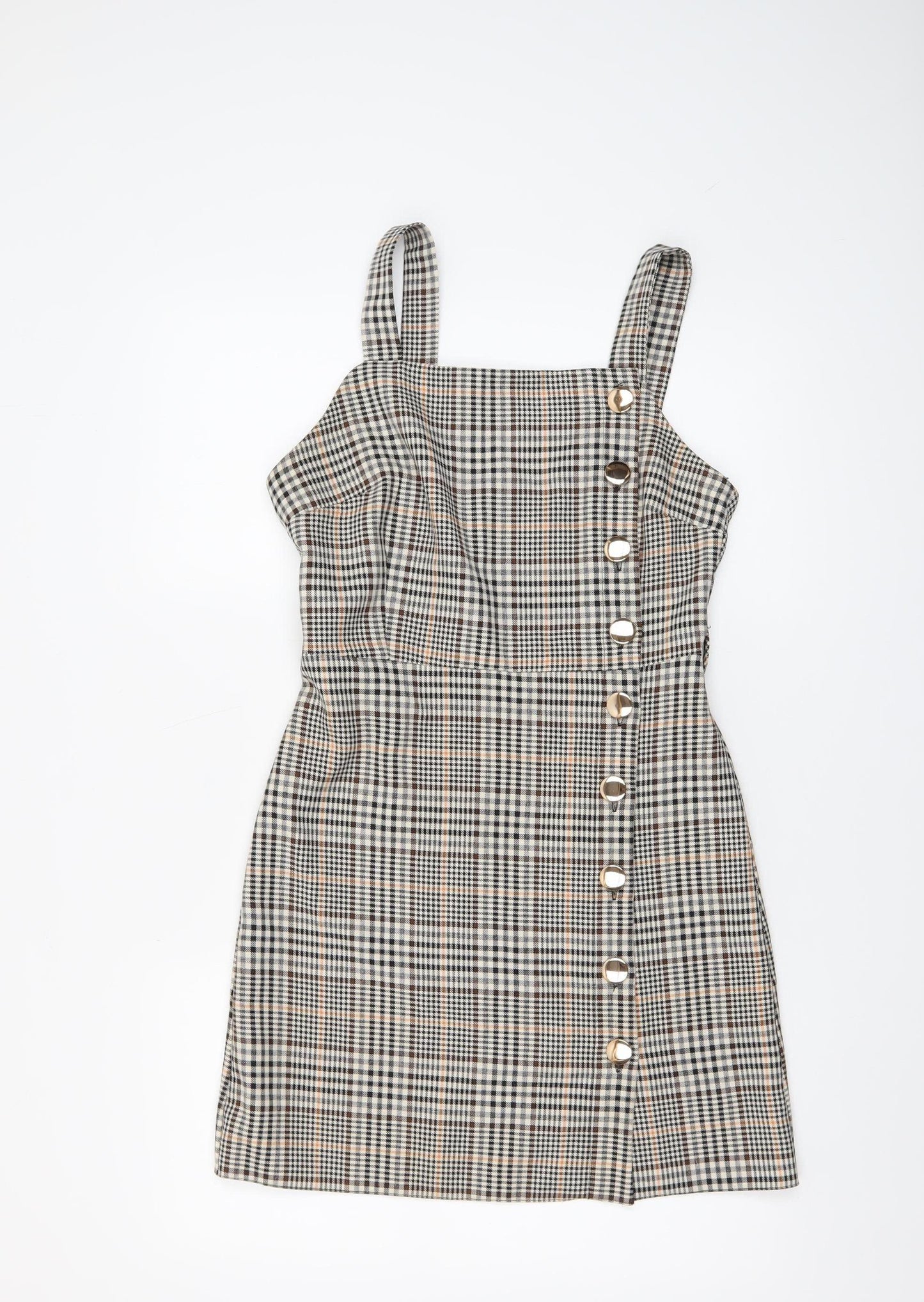 Miss Selfridge Women’s Multicoloured Check Pinafore Dress UK 8
