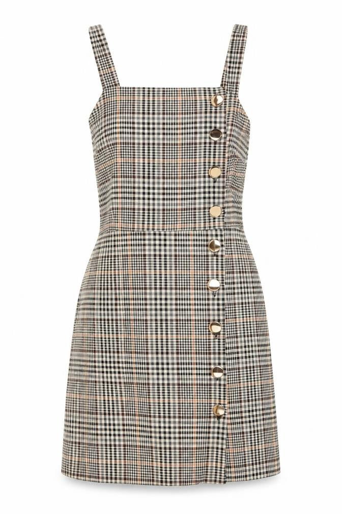 Miss Selfridge Women’s Multicoloured Check Pinafore Dress UK 8