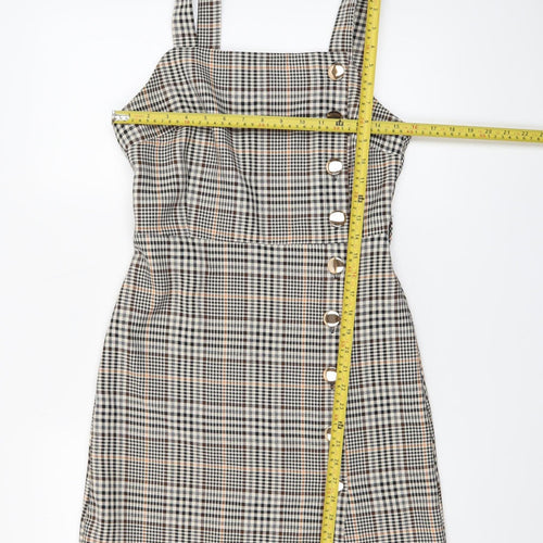 Miss Selfridge Women’s Multicoloured Check Pinafore Dress UK 8