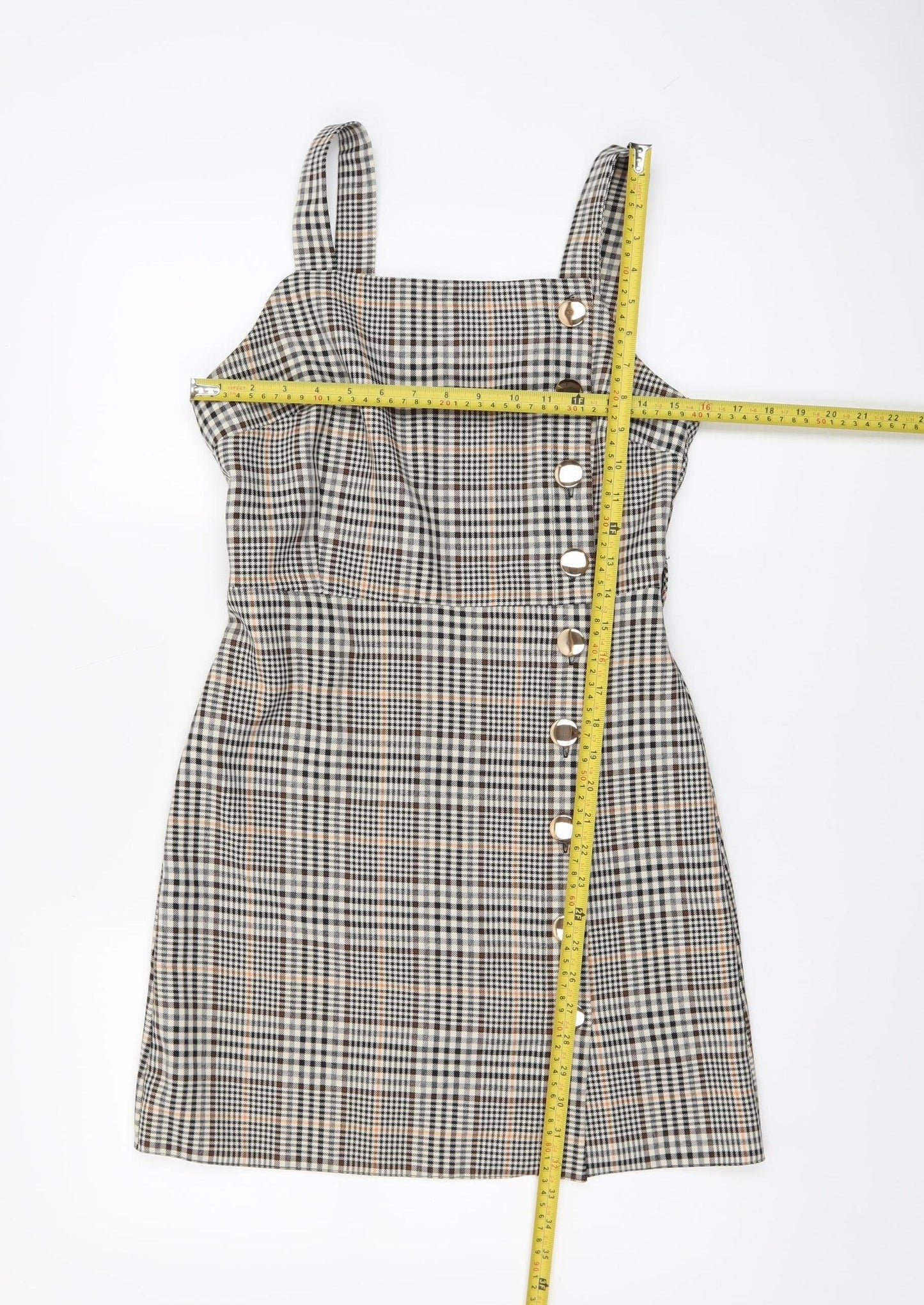Miss Selfridge Women’s Multicoloured Check Pinafore Dress UK 8