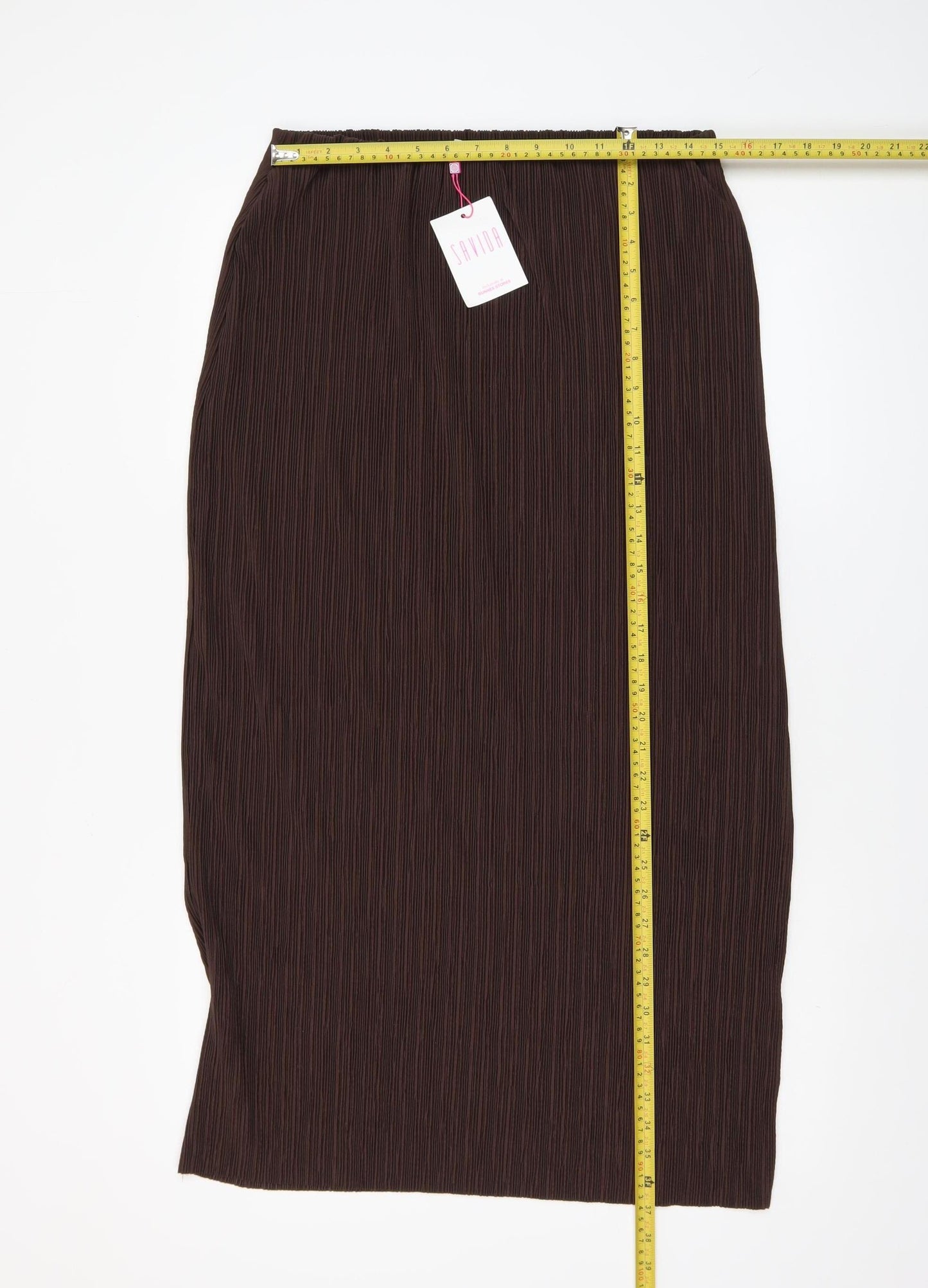 Savida Women’s Brown Midi Straight Skirt Size 14 Polyester Knit