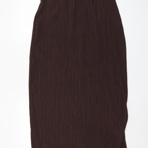 Savida Women’s Brown Midi Straight Skirt Size 14 Polyester Knit