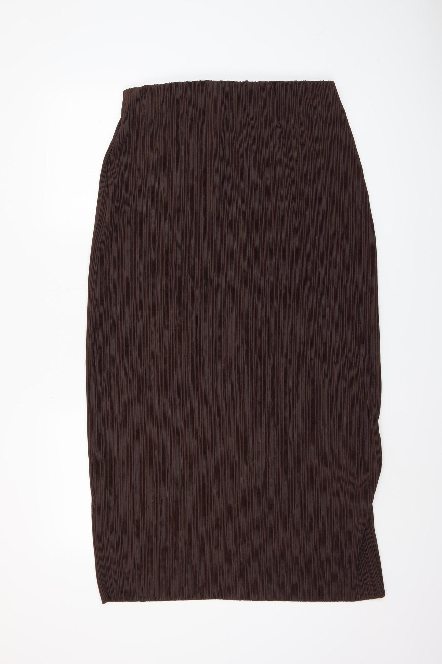 Savida Women’s Brown Midi Straight Skirt Size 14 Polyester Knit