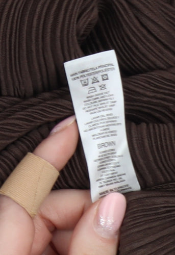 Savida Women’s Brown Midi Straight Skirt Size 14 Polyester Knit