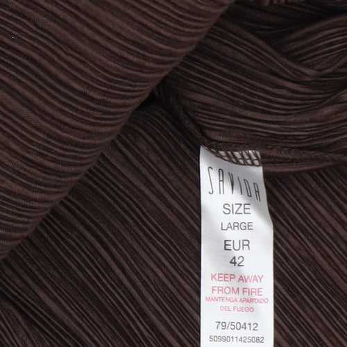 Savida Women’s Brown Midi Straight Skirt Size 14 Polyester Knit