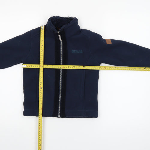 Regatta Boys Blue Fleece Jacket 5-6 Years Full Zip Insulated Outdoor Coat
