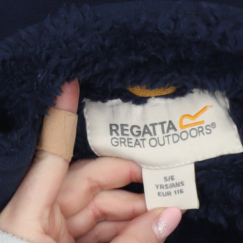 Regatta Boys Blue Fleece Jacket 5-6 Years Full Zip Insulated Outdoor Coat