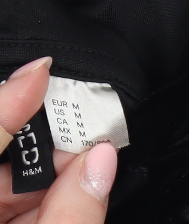 H&M Divided Women's Black Velvet Full Zip Hoodie Size 12
