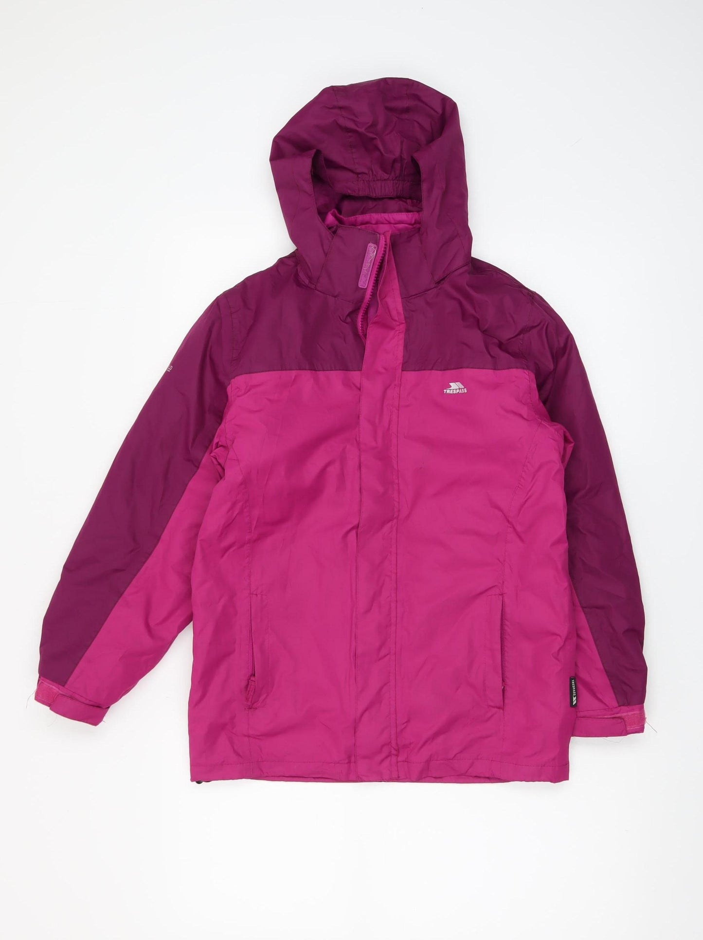 Trespass Girls Pink Hooded Waterproof Rain Coat Jacket 9-10 Years