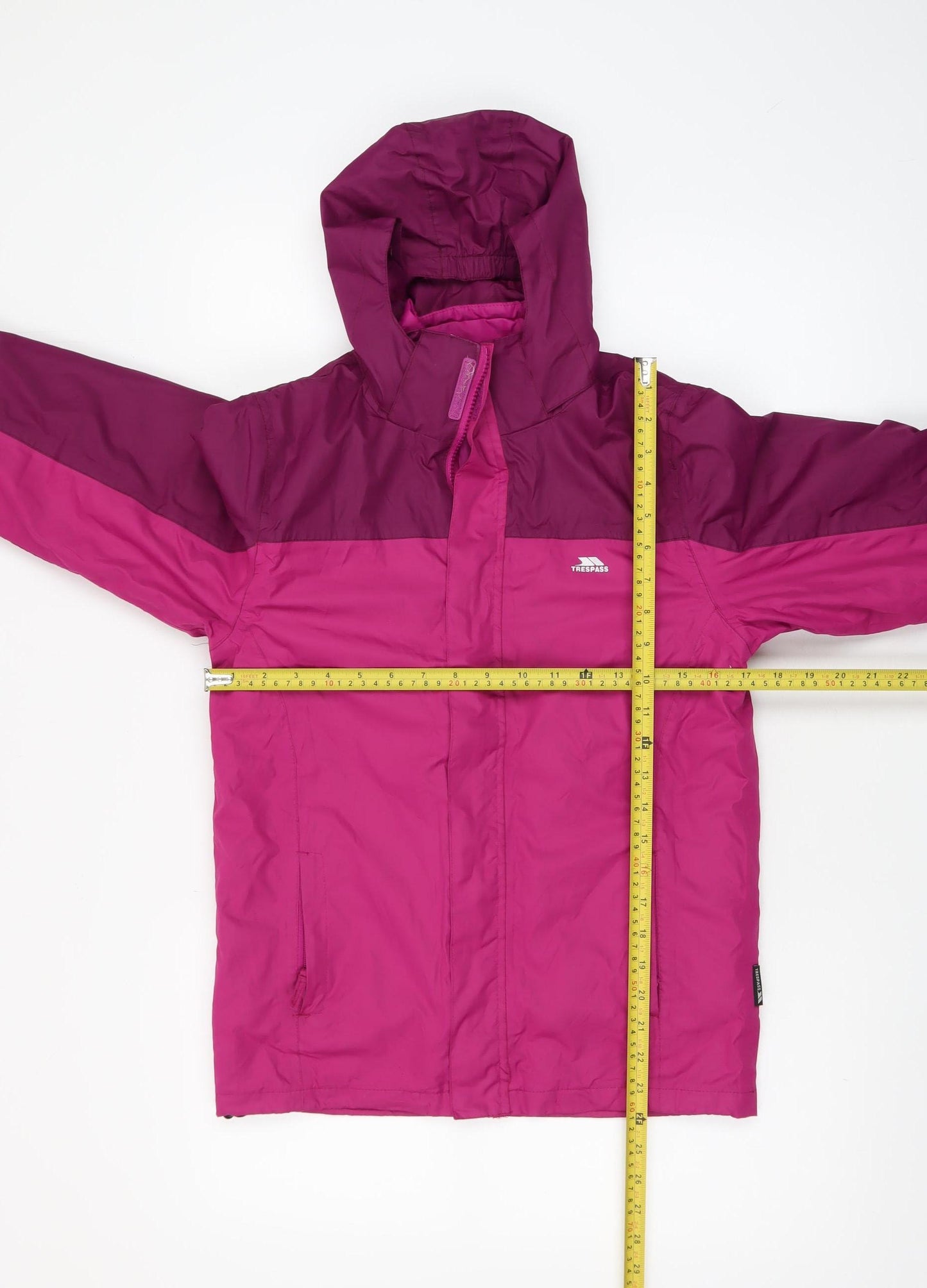 Trespass Girls Pink Hooded Waterproof Rain Coat Jacket 9-10 Years