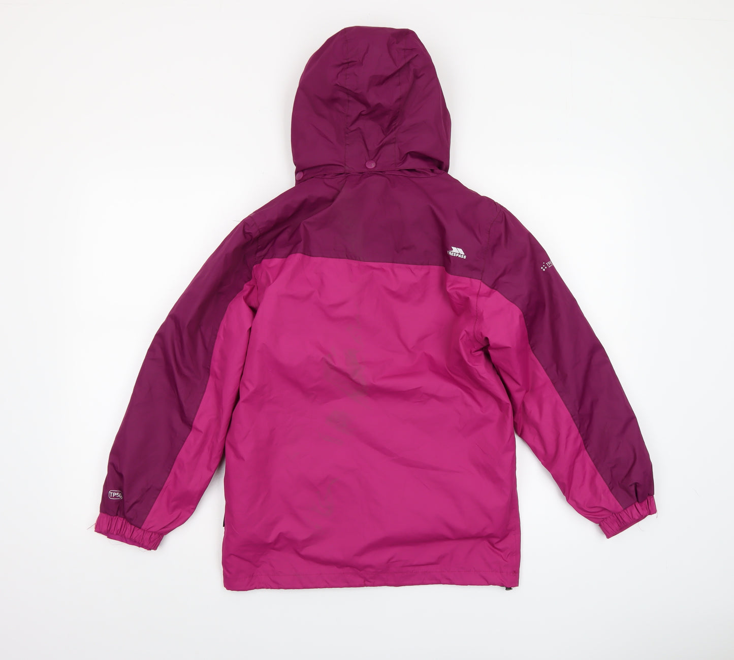 Trespass Girls Pink Hooded Waterproof Rain Coat Jacket 9-10 Years