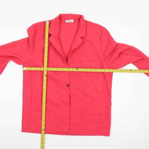 Jacques Vert Women's Red Linen-Look Blazer UK 12 Single-Breasted Jacket