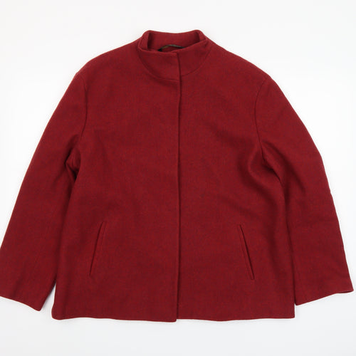 Marks and Spencer Womens Red Wool Blend Mid-Length Coat Size 14