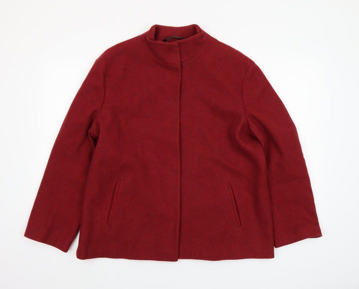 Marks and Spencer Womens Red Wool Blend Mid-Length Coat Size 14