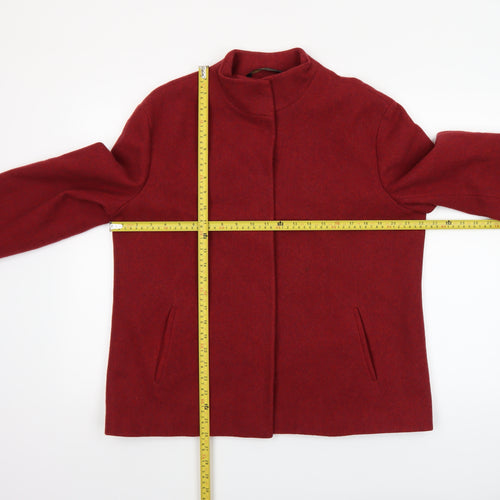 Marks and Spencer Womens Red Wool Blend Mid-Length Coat Size 14