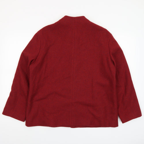 Marks and Spencer Womens Red Wool Blend Mid-Length Coat Size 14