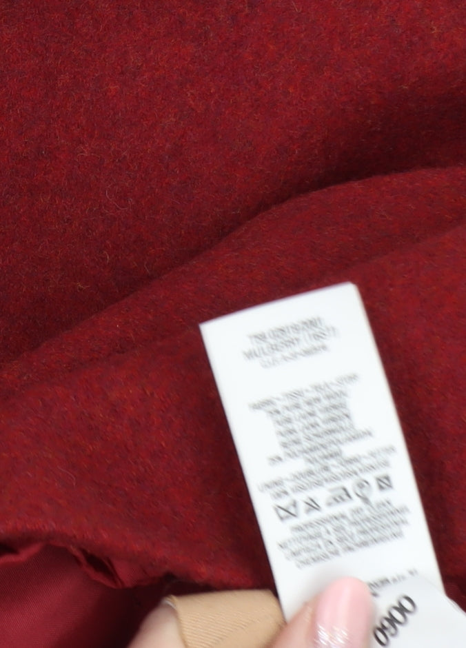 Marks and Spencer Womens Red Wool Blend Mid-Length Coat Size 14