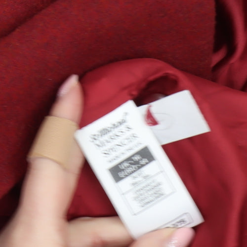Marks and Spencer Womens Red Wool Blend Mid-Length Coat Size 14