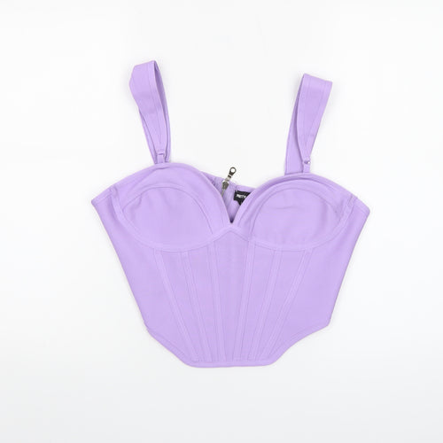 PrettyLittleThing Women’s Purple Cropped Bustier Top Size 14