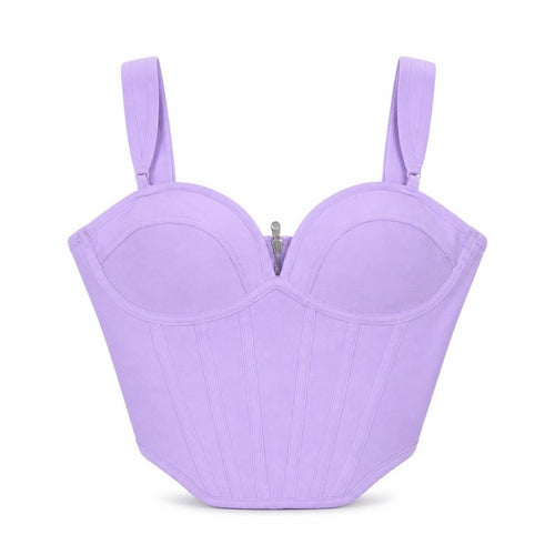 PrettyLittleThing Women’s Purple Cropped Bustier Top Size 14
