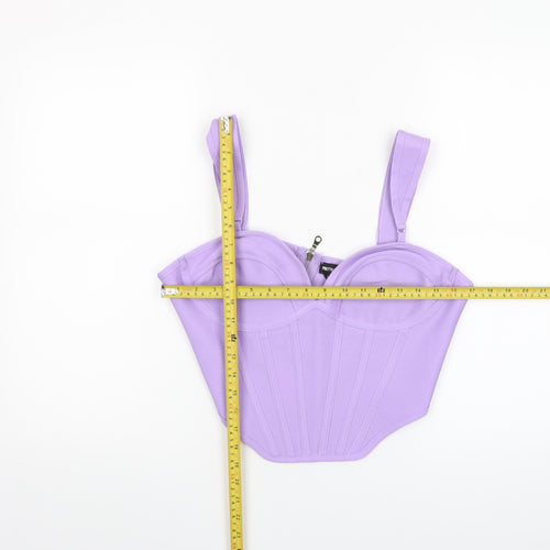 PrettyLittleThing Women’s Purple Cropped Bustier Top Size 14
