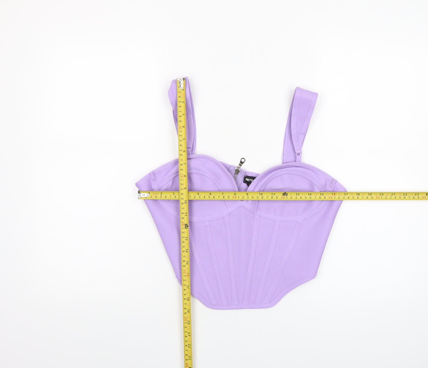 PrettyLittleThing Women’s Purple Cropped Bustier Top Size 14