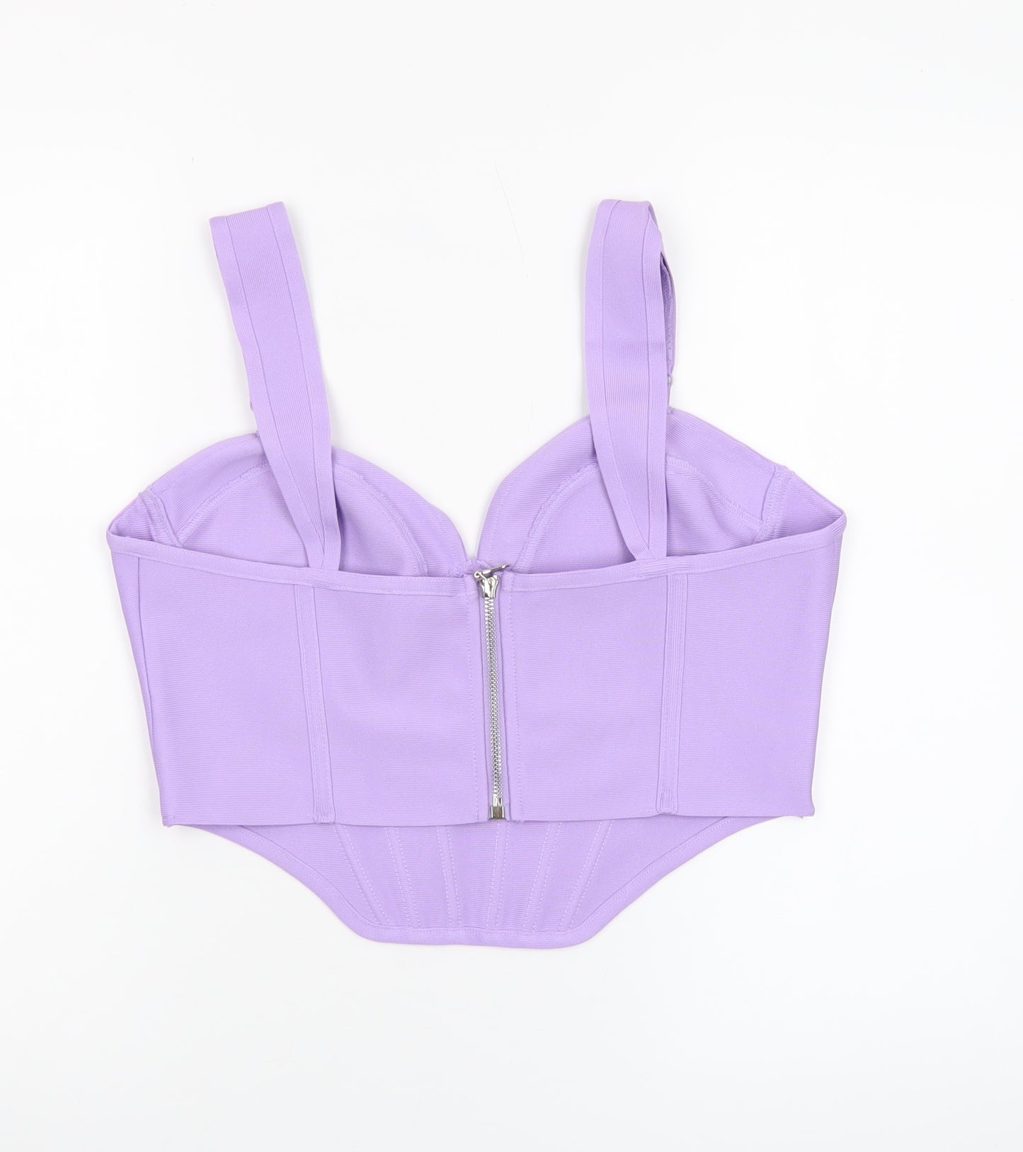 PrettyLittleThing Women’s Purple Cropped Bustier Top Size 14