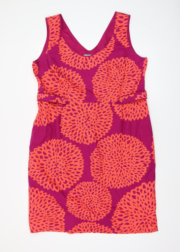 Boden Women’s Pink Floral Sleeveless Sheath Dress Size 12