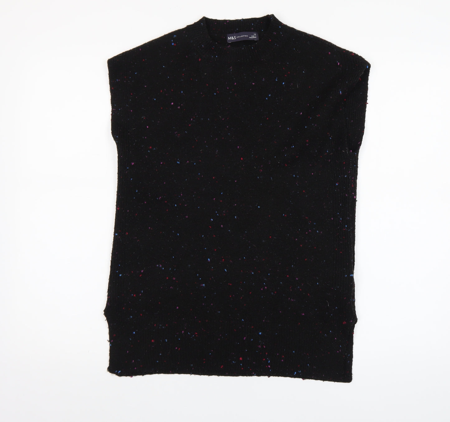 Marks and Spencer Women’s Black Speckled Sleeveless Pullover Jumper XS