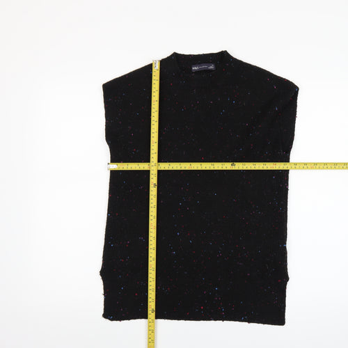 Marks and Spencer Women’s Black Speckled Sleeveless Pullover Jumper XS
