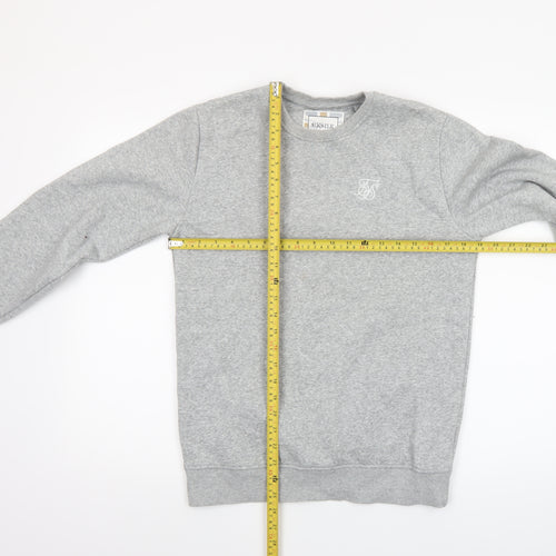 SikSilk Men’s Grey Crew Neck Pullover Sweatshirt XS