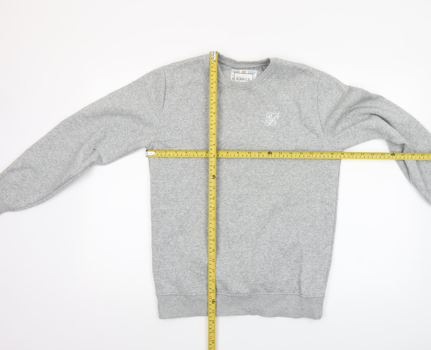 SikSilk Men’s Grey Crew Neck Pullover Sweatshirt XS