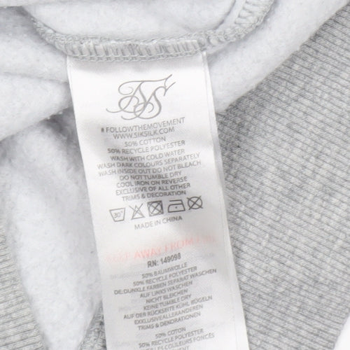 SikSilk Men’s Grey Crew Neck Pullover Sweatshirt XS