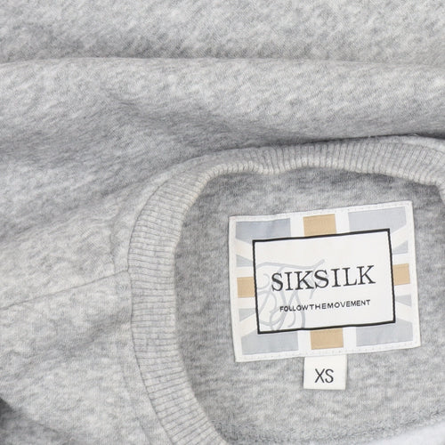 SikSilk Men’s Grey Crew Neck Pullover Sweatshirt XS