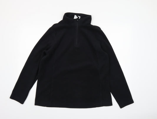 TOG24 Women's Black Fleece Half Zip Pullover Sweatshirt Size 14
