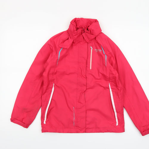 Regatta Girls Pink Waterproof Hooded Rain Coat Jacket 9-10 Years