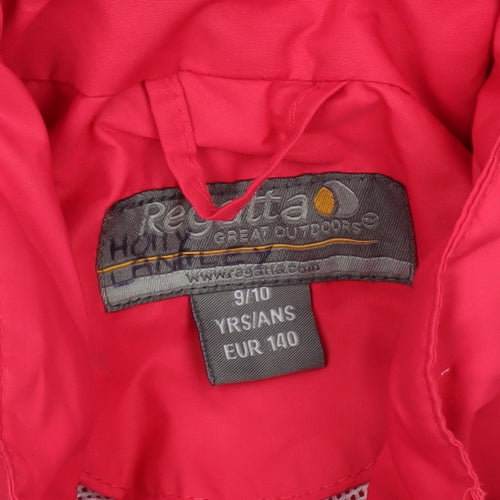 Regatta Girls Pink Waterproof Hooded Rain Coat Jacket 9-10 Years