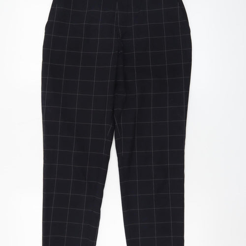 Uniqlo Women's Black Check Slim Tapered Work Trousers Size S